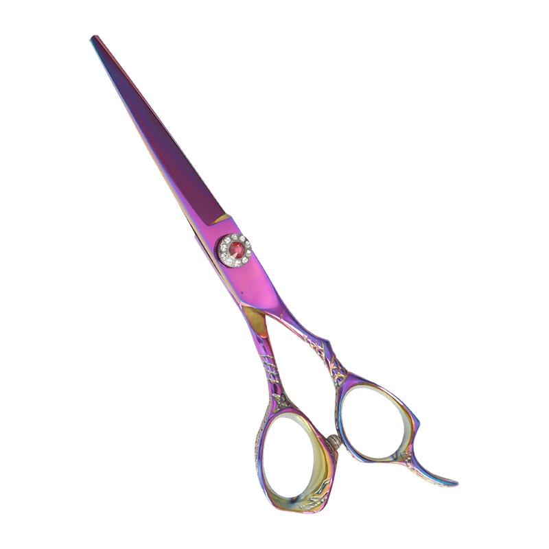 Siri Gunting Rambut Gunting Rambut Pemegang Bunga Berwarna-warni Bersalut Titanium 6.0-Inci
